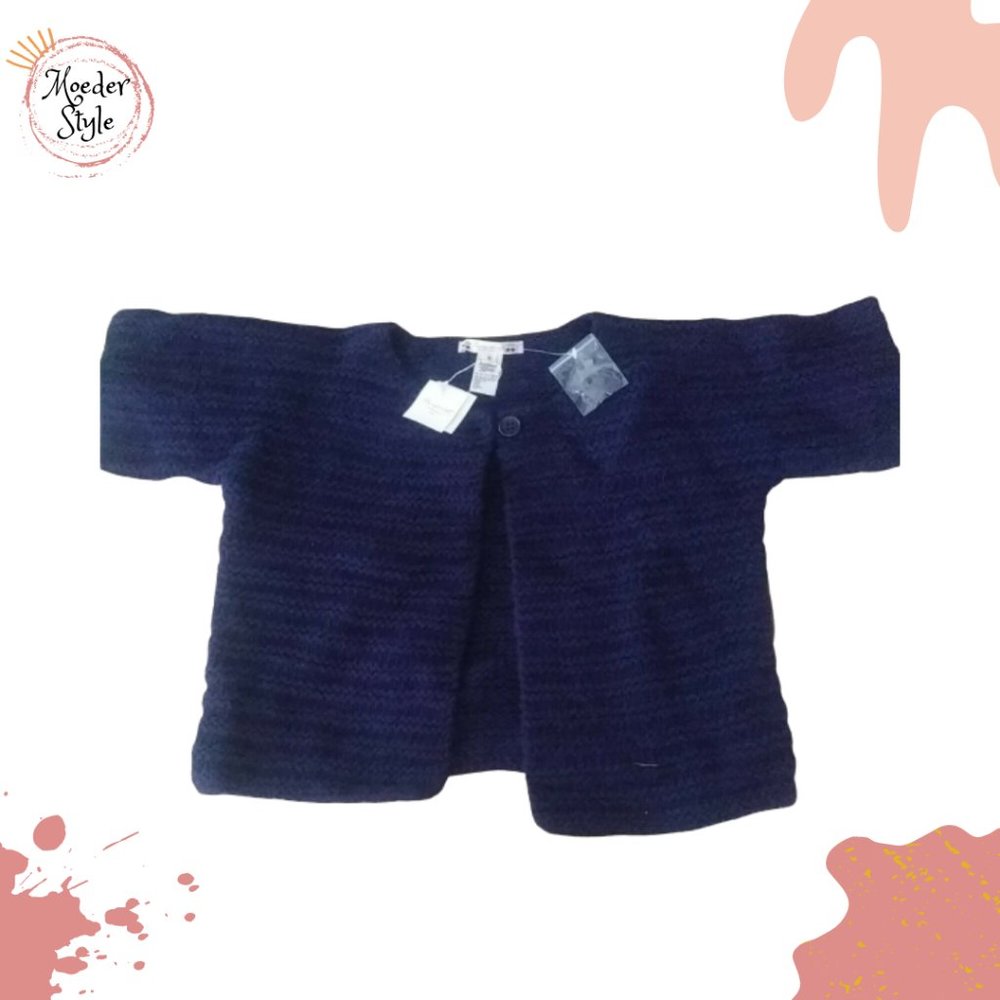 BONPOINT Pullover Blue Short Sleeve Sweater